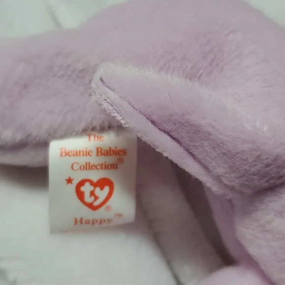 Happy the hippo, Ty beanie Babies Collect Mint Retired 1994 Purple Hippopotamus - Picture 5 of 7